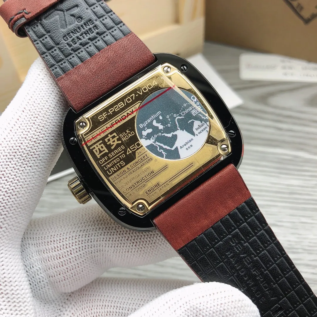【Authentic Tmall】💰1700! Seven Fridays-Sevenfriday P4B/07 🎮Chinese style limited edition Xi’an “Silk Road” watch pays homage to history Design features 1: Accessories are designed in the shape of a Chinese lattice in the center of the face, with the characters “SEVENFRIDAY” and “SILK ROAD” engraved on the details. Chinese and Western cultures are combined. The 24-hour indication plate with 2:9 characters uses the Chinese character "Day/Night" instead of the traditional English character "Day/Night", which is more Chinese-style. 3: Cowhide leather strap. It is made of red calfskin embossed printed strap. It is designed with the armor shape of the terracotta warriors and horses. It is layered layer by layer to make it more three-dimensional when worn. 4: The limited edition "Silk Road" continues seven Friday's consistent stance! It adopts Citizen automatic mechanical movement and has 40 hours of energy storage. Coupled with the reputation of Citizen movement, seven Friday has become the number one unique style watch preferred by more people. Support NFC code scanning!
